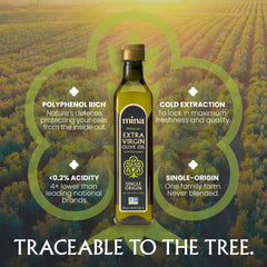Mina pouring oil showing smooth texture and light color ideal for dressings