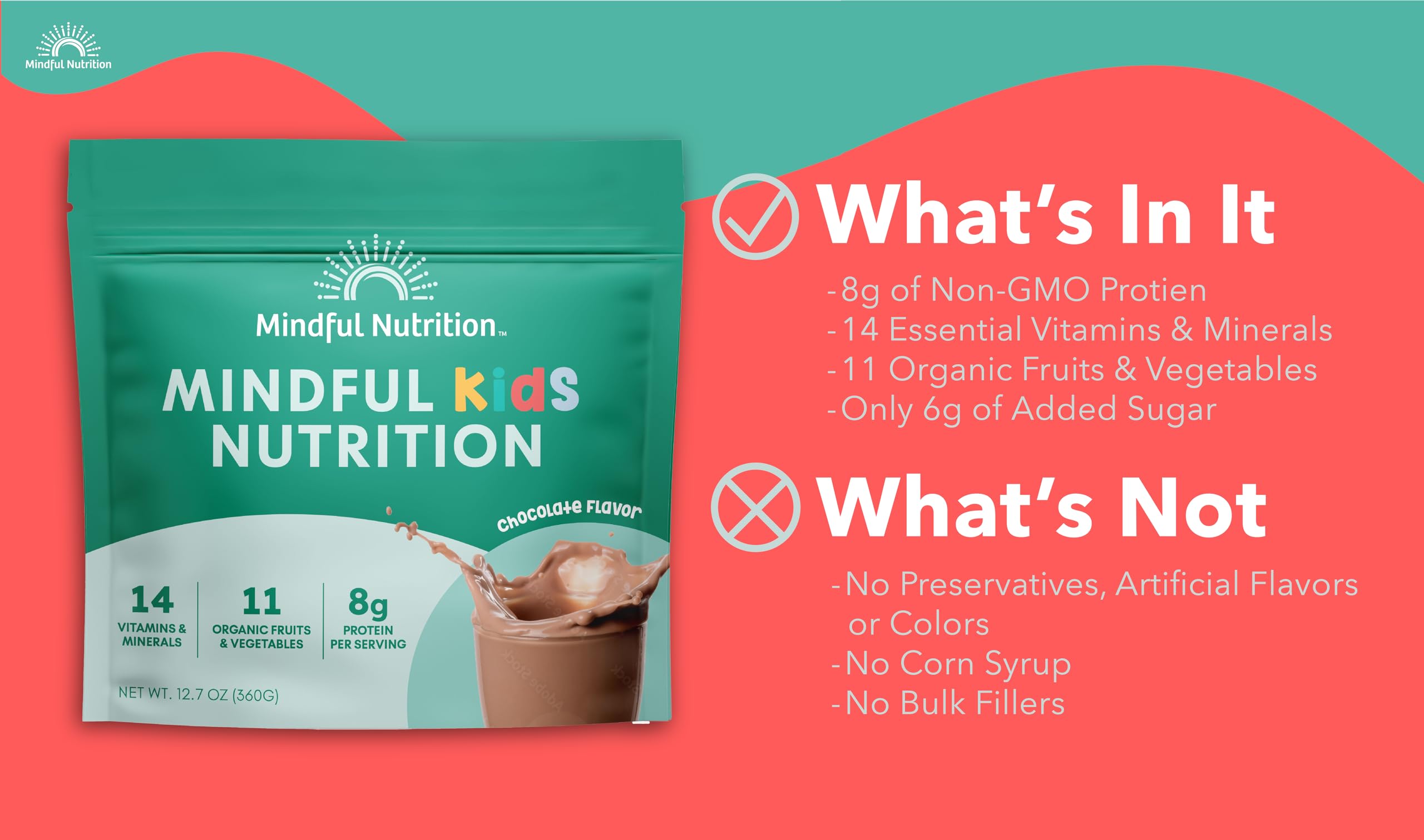 Mindful Nutrition scoop with powder showing easy portioning benefit