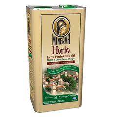 Minerva Horio front label on 3 liter bottle showing organic cold-pressed origin