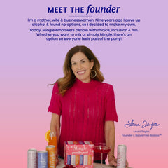 Mingle Mocktails can top opened to show pourability and instant serving benefit