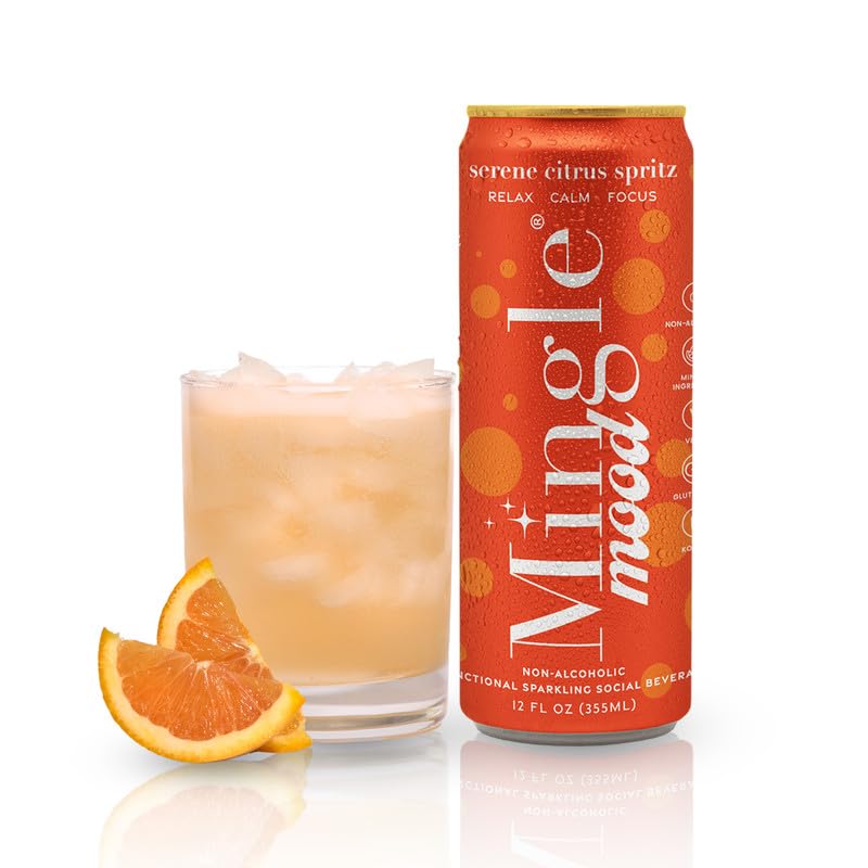 Mingle Mocktails front can showing bright citrus branding and ready-to-drink convenience