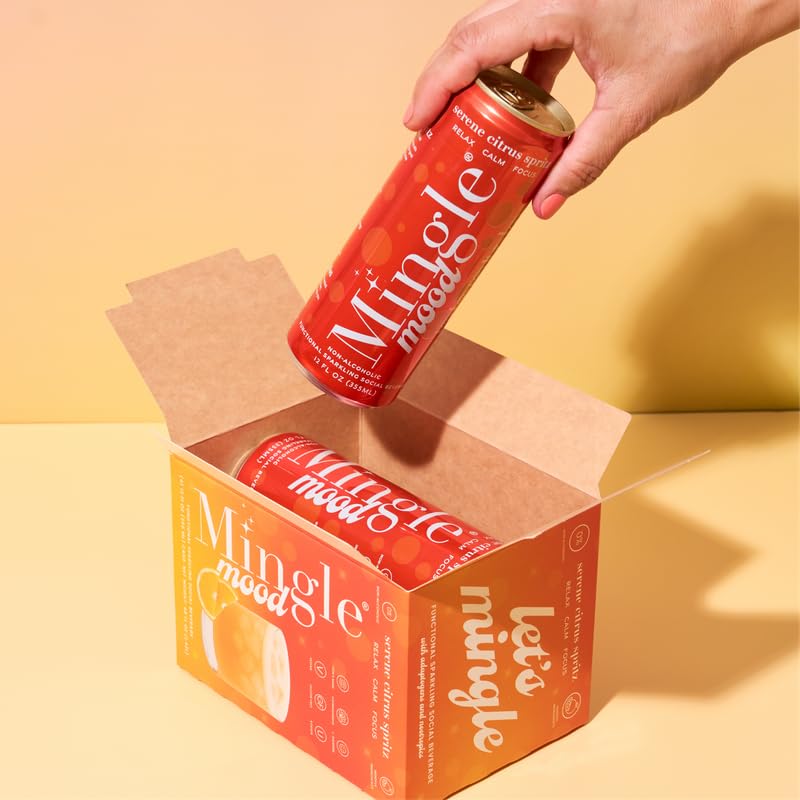 Mingle Mocktails can in hand showing 12 fl oz scale and portable convenience
