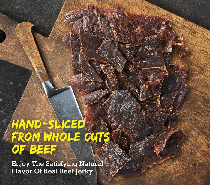 Mingua open bag with jerky pieces visible, easy grab-and-go snack