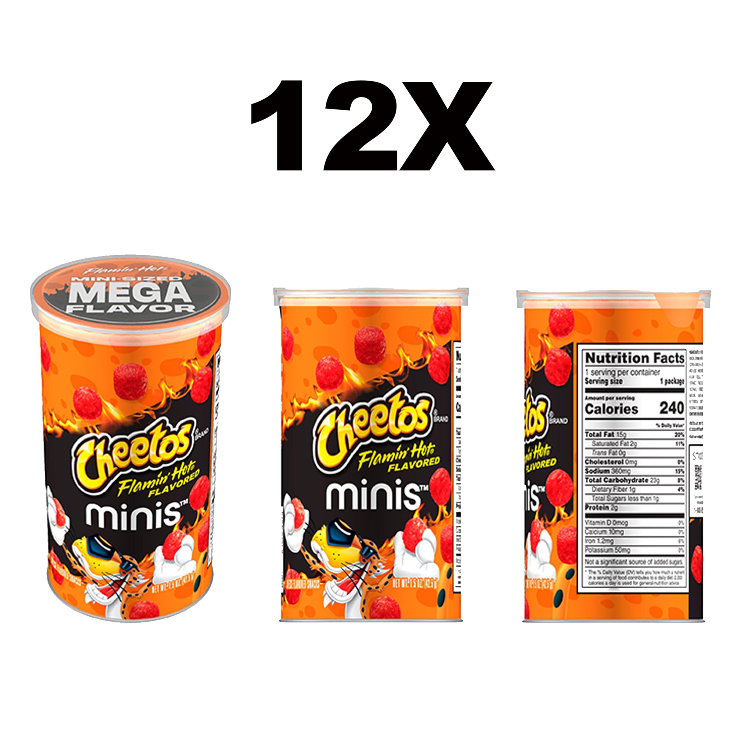 Close-up of Cheetos Minis texture and bright seasoning, Minis brand highlighting crisp flavor