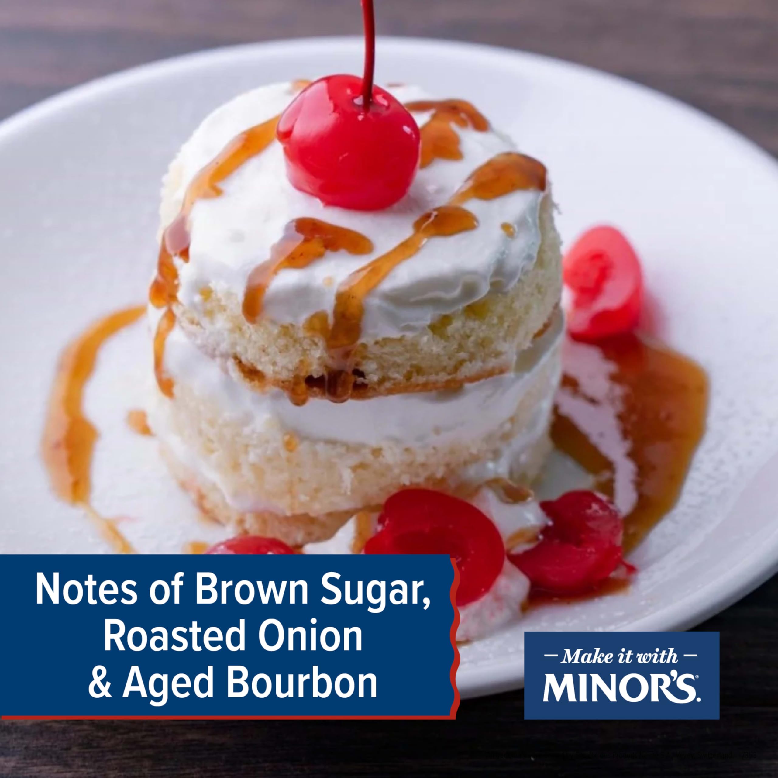 Minor's bourbon sauce pouring from jug spout onto meat, demonstrating easy application