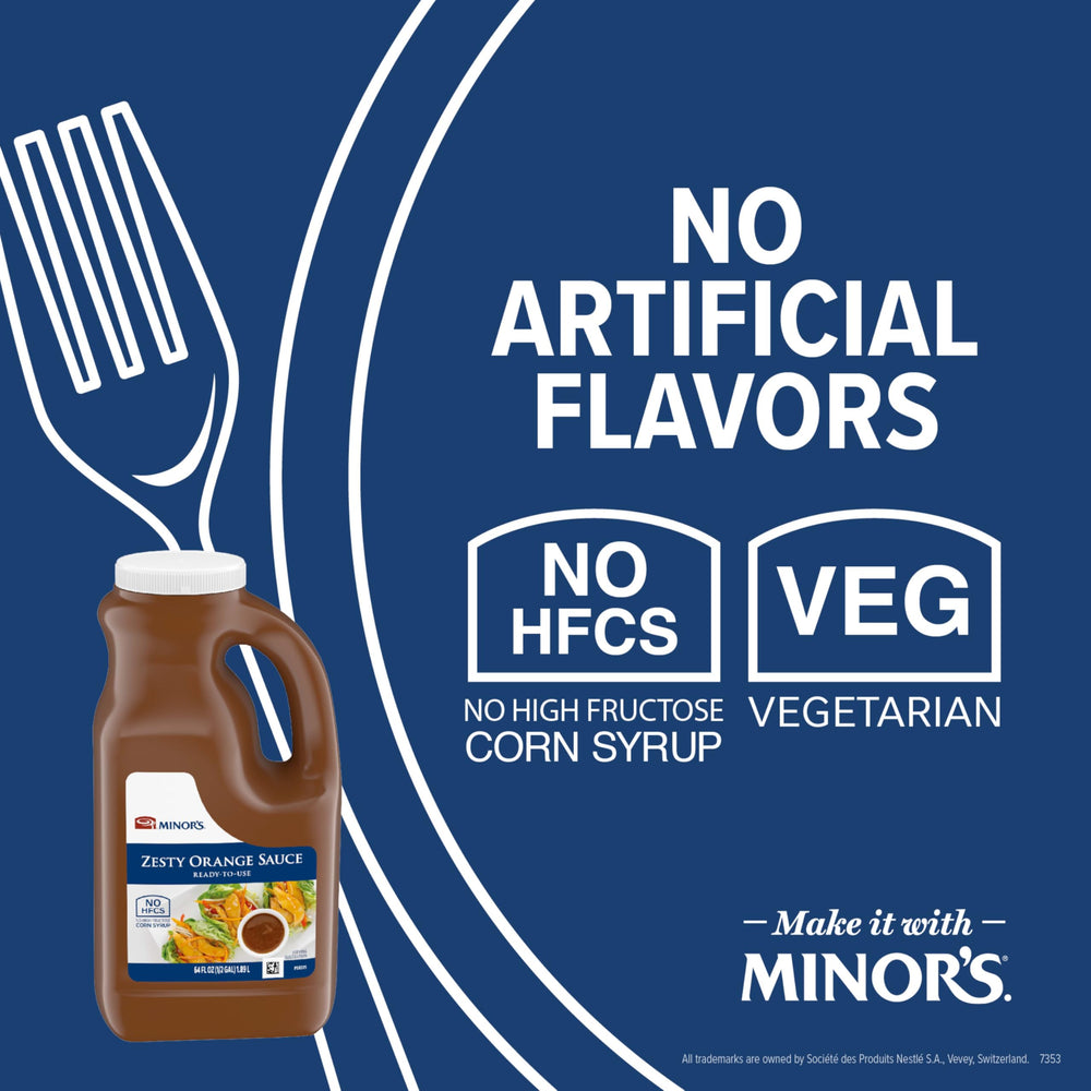Minor's zesty orange label detail on neck, highlights ingredient callouts and storage info