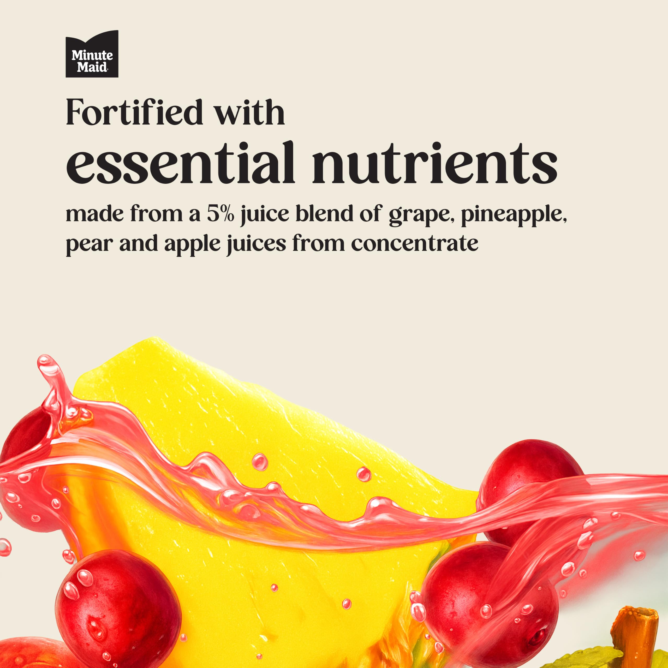 Minute Maid can next to hand showing 12 fl oz portion size and portability