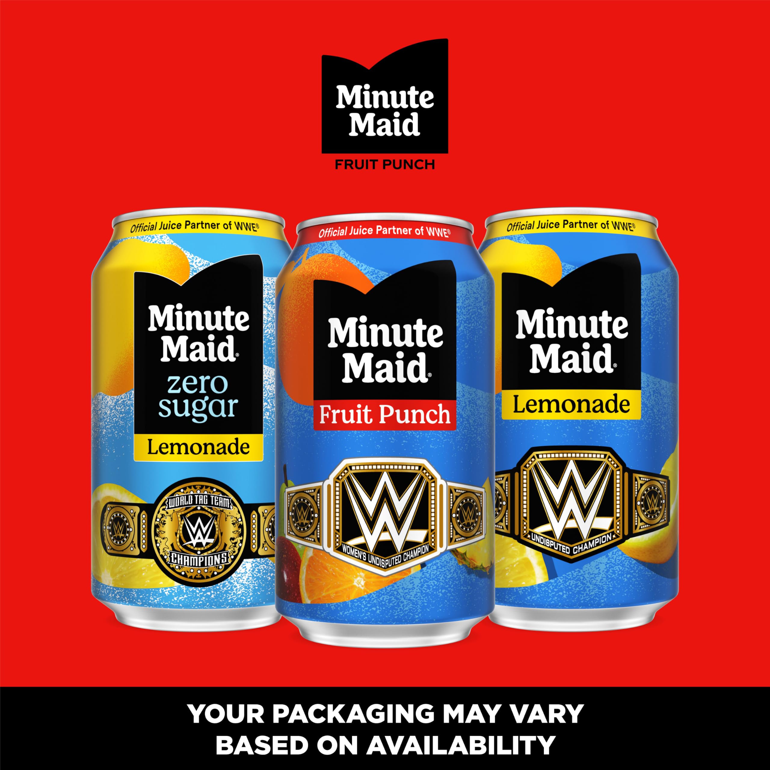 Minute Maid cans stacked in a cooler ready for parties and on-the-go use
