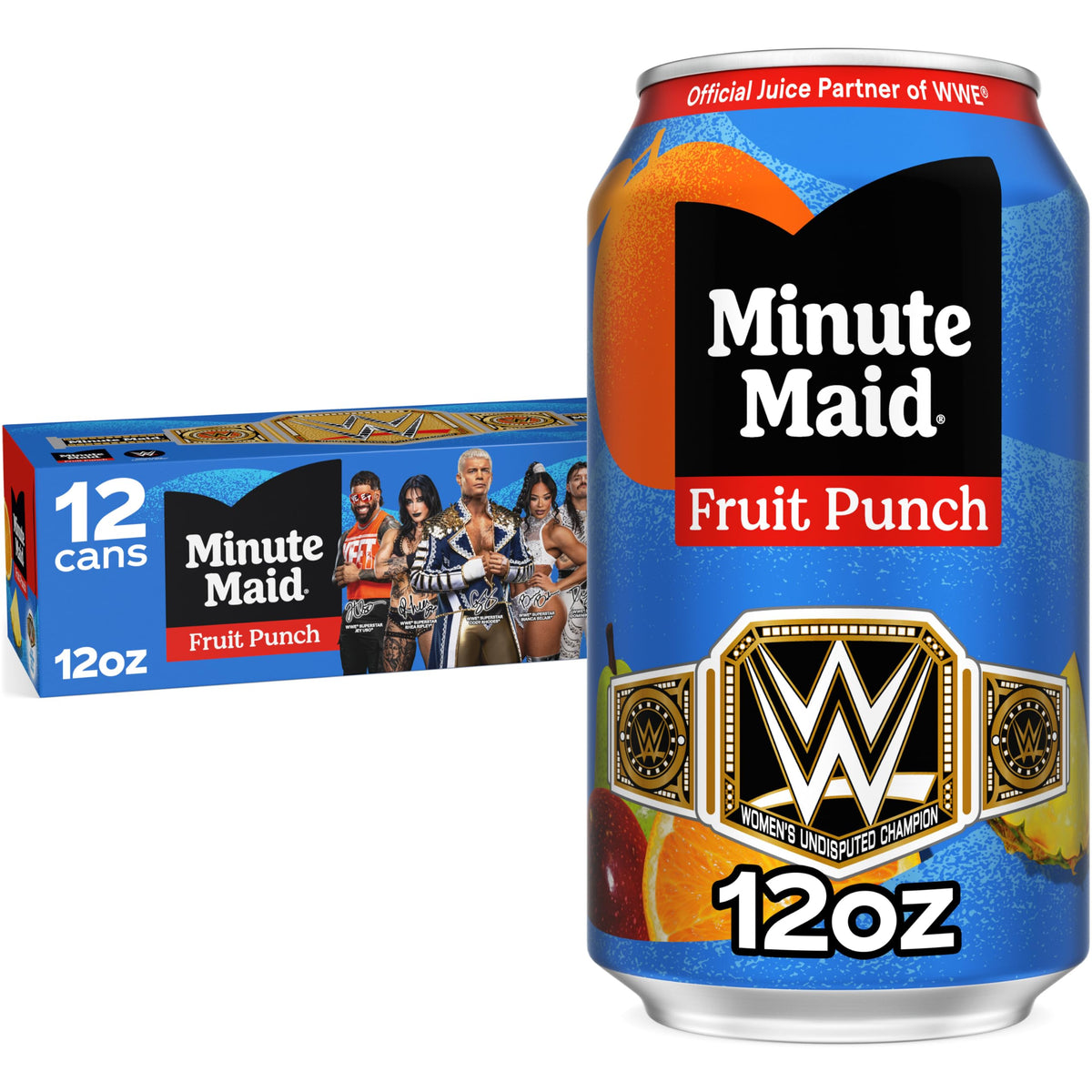 Minute Maid front packaging showing bright fruit punch and serving convenience