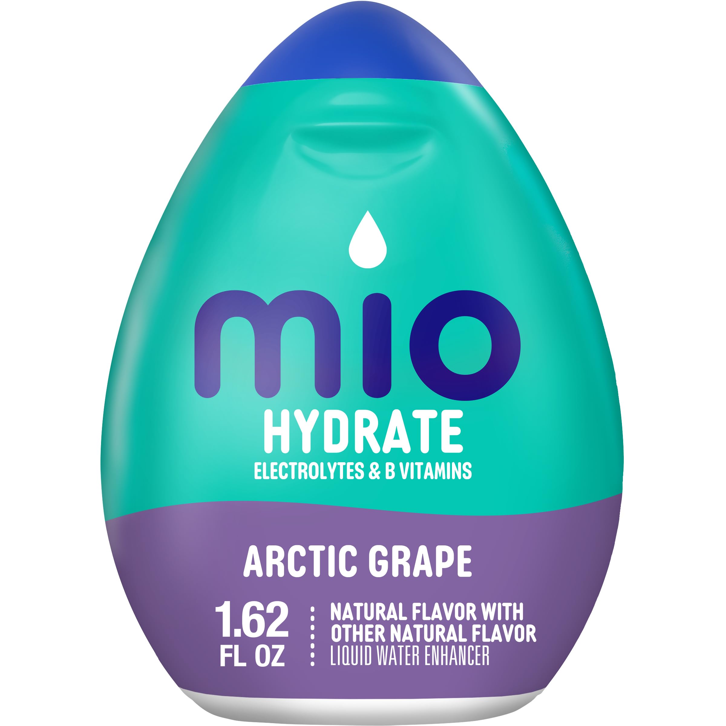 MiO Arctic Grape cap detail showing flip-top dispenser for controlled drops