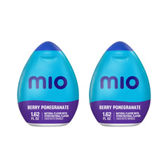 MiO bottle front packaging showing berry pomegranate flavor and portability benefit