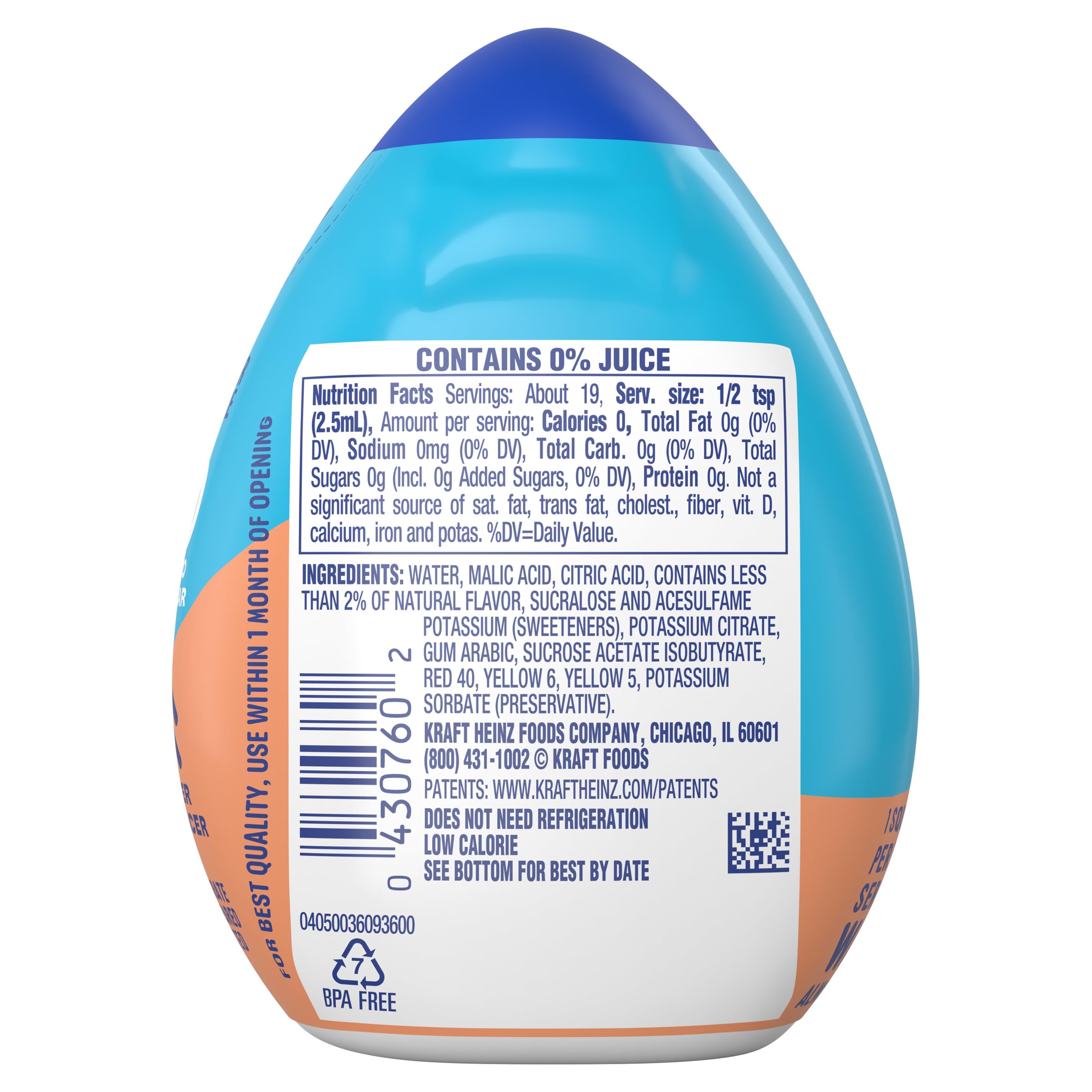 MiO Peach Mango bottle cap detail illustrating squeeze-top for easy measured pouring on the go