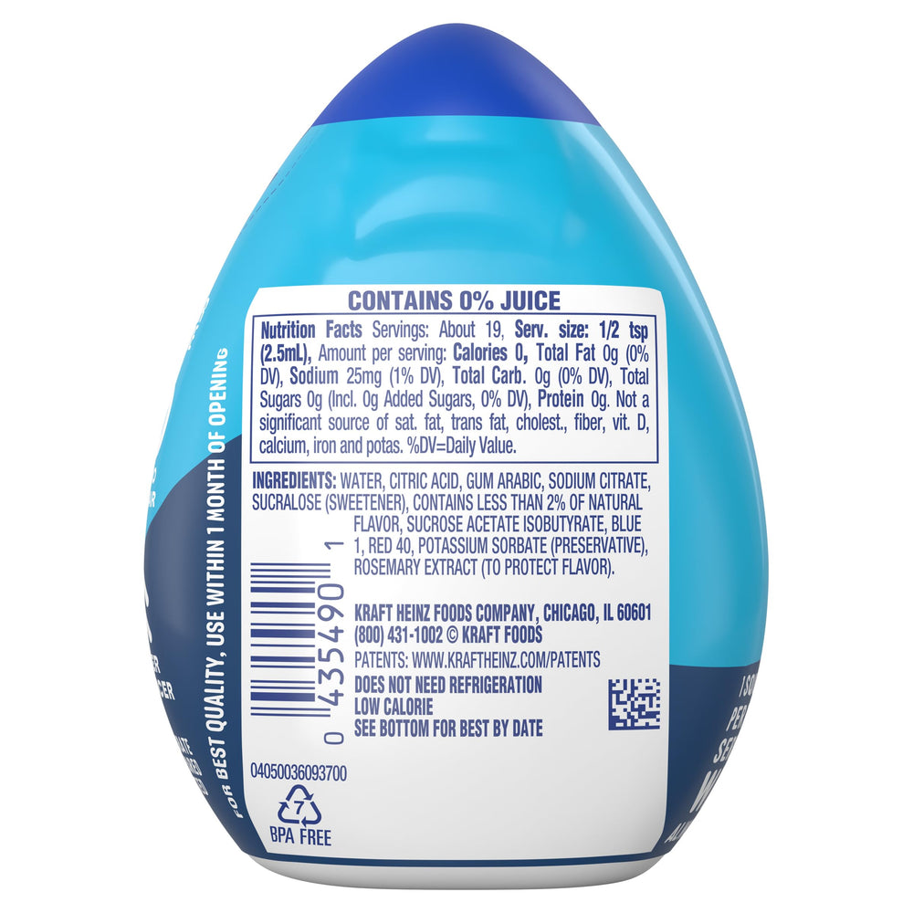 Mio pouring into glass showing vivid blueberry lemonade flavoring benefit