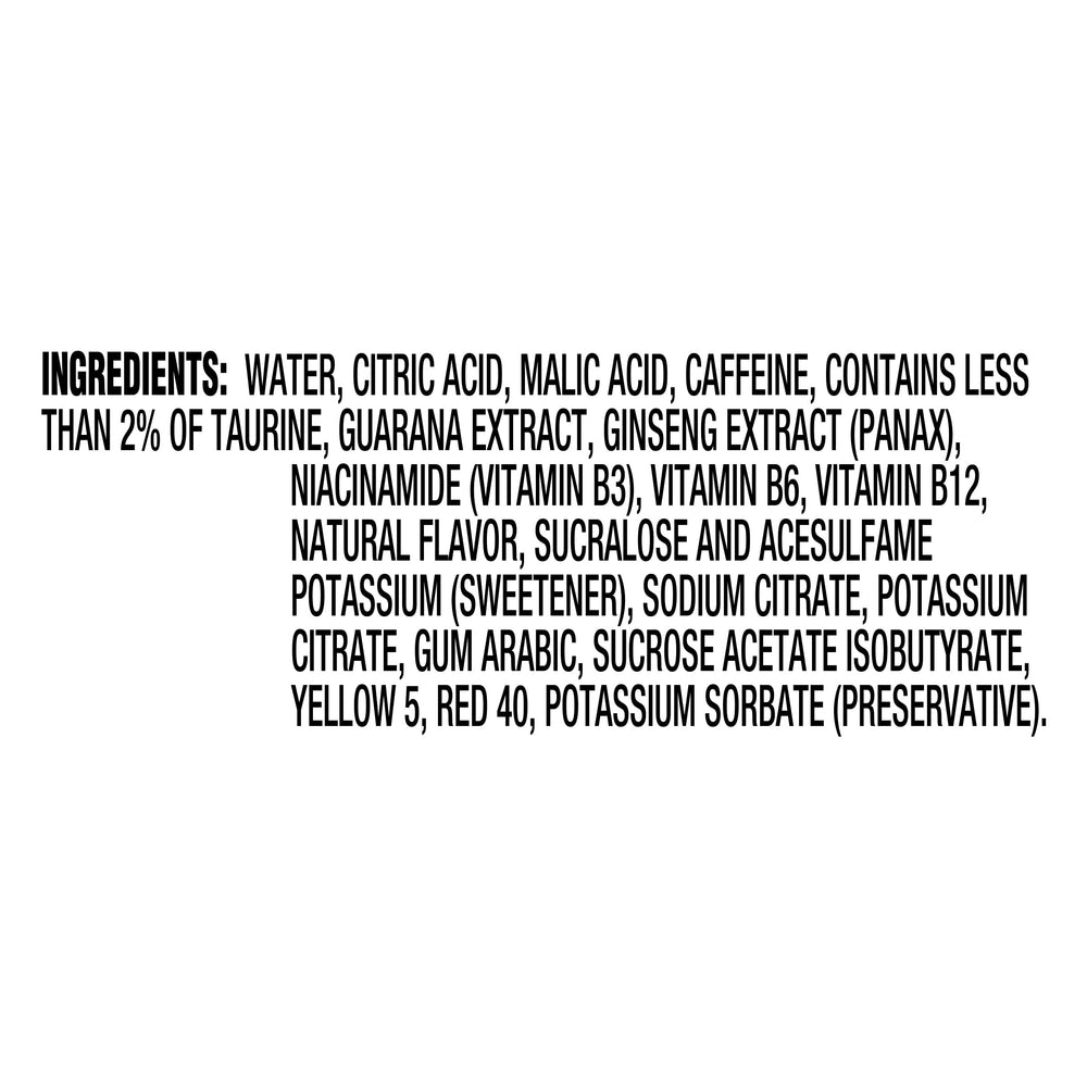 Mio nutrition label closeup showing ingredient transparency and info