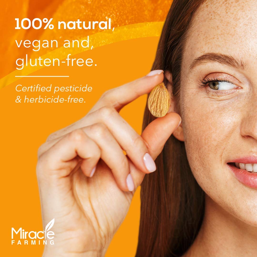 Miracle Farming ground apricot kernel powder demonstrating easy blending benefit
