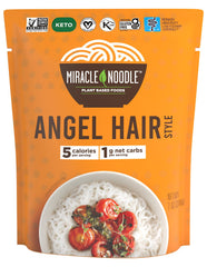 Miracle Noodle front packaging showing convenient ready-to-eat pouches and benefit