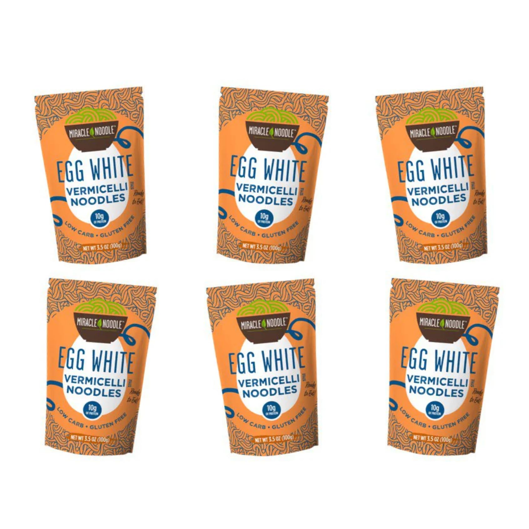 Miracle Noodle vermicelli pouch held in hand showing compact portion size