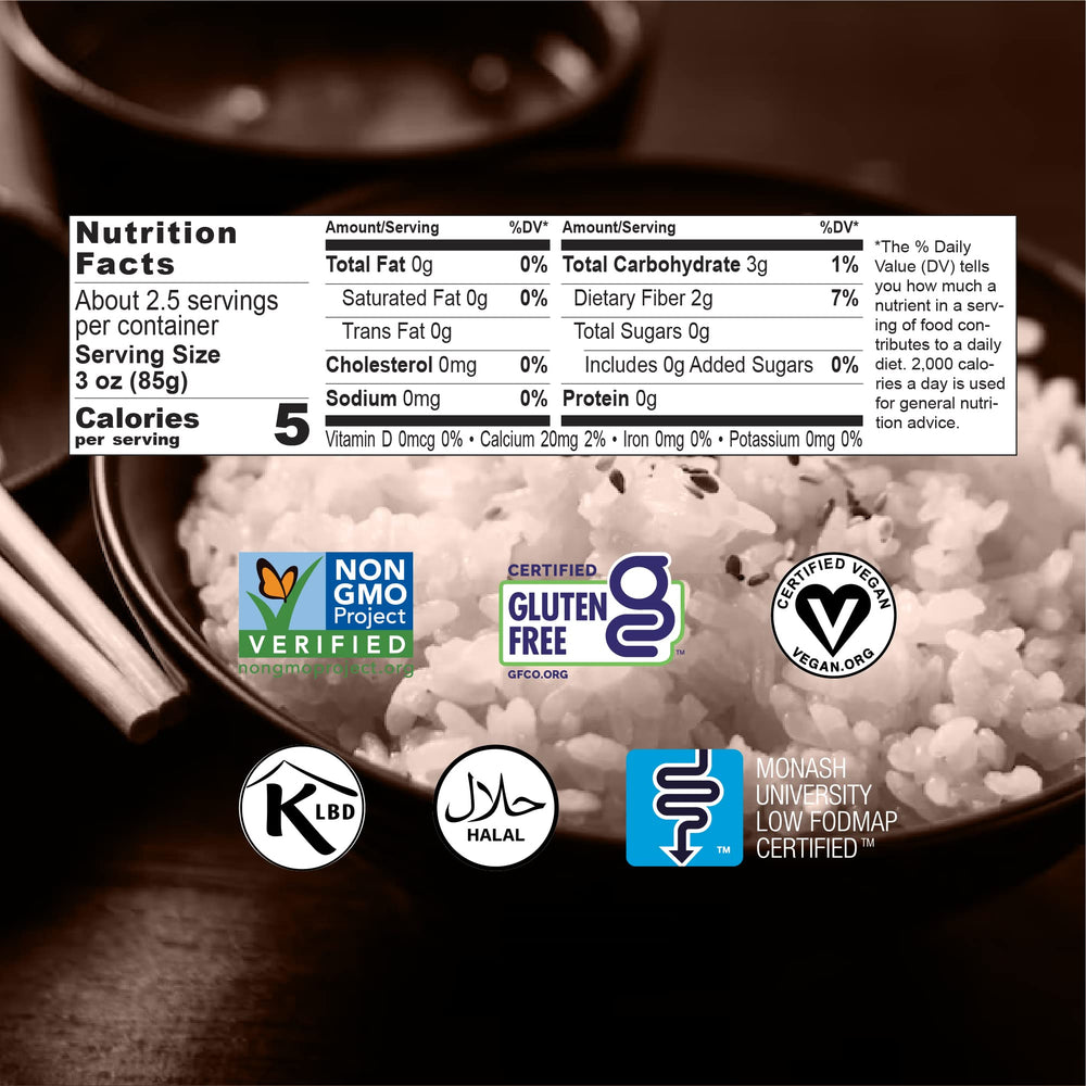 Miracle Noodle portion size comparison illustrating serving control and calorie savings