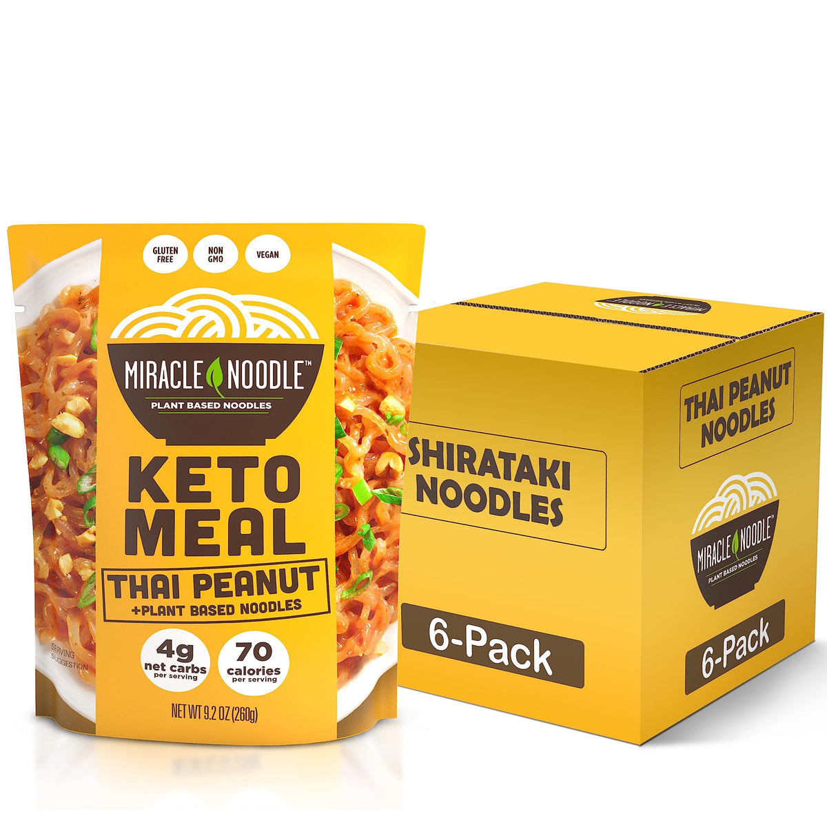 Miracle Noodle front packaging showing flavor and convenience benefits