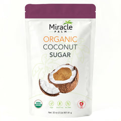 MIRACLE PALM front packaging showing organic 2 lb bag and branding benefit freshness