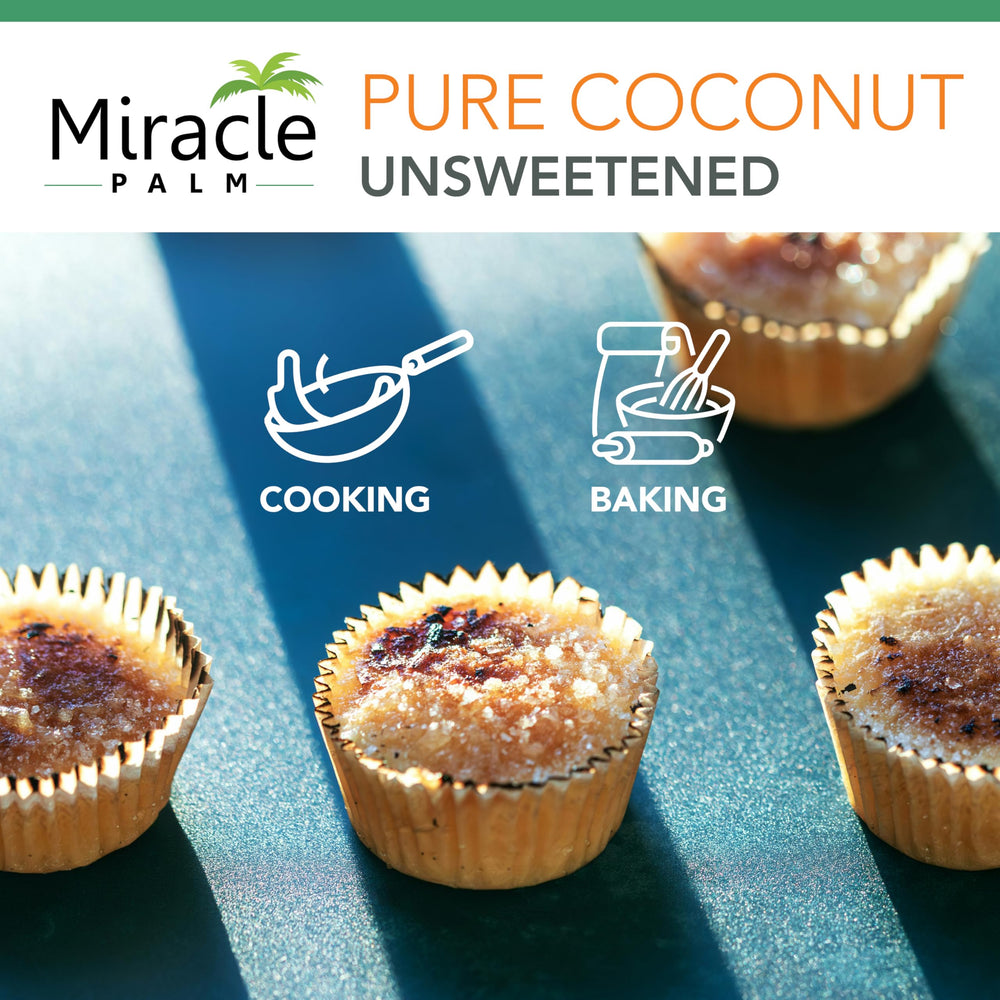 Miracle Palm shredded coconut folded into dough demonstrates baking versatility