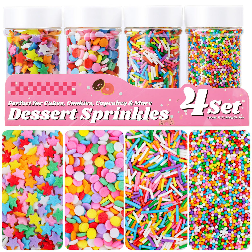 Miss doozy front packaging showing colorful rainbow sprinkles and clear label benefit