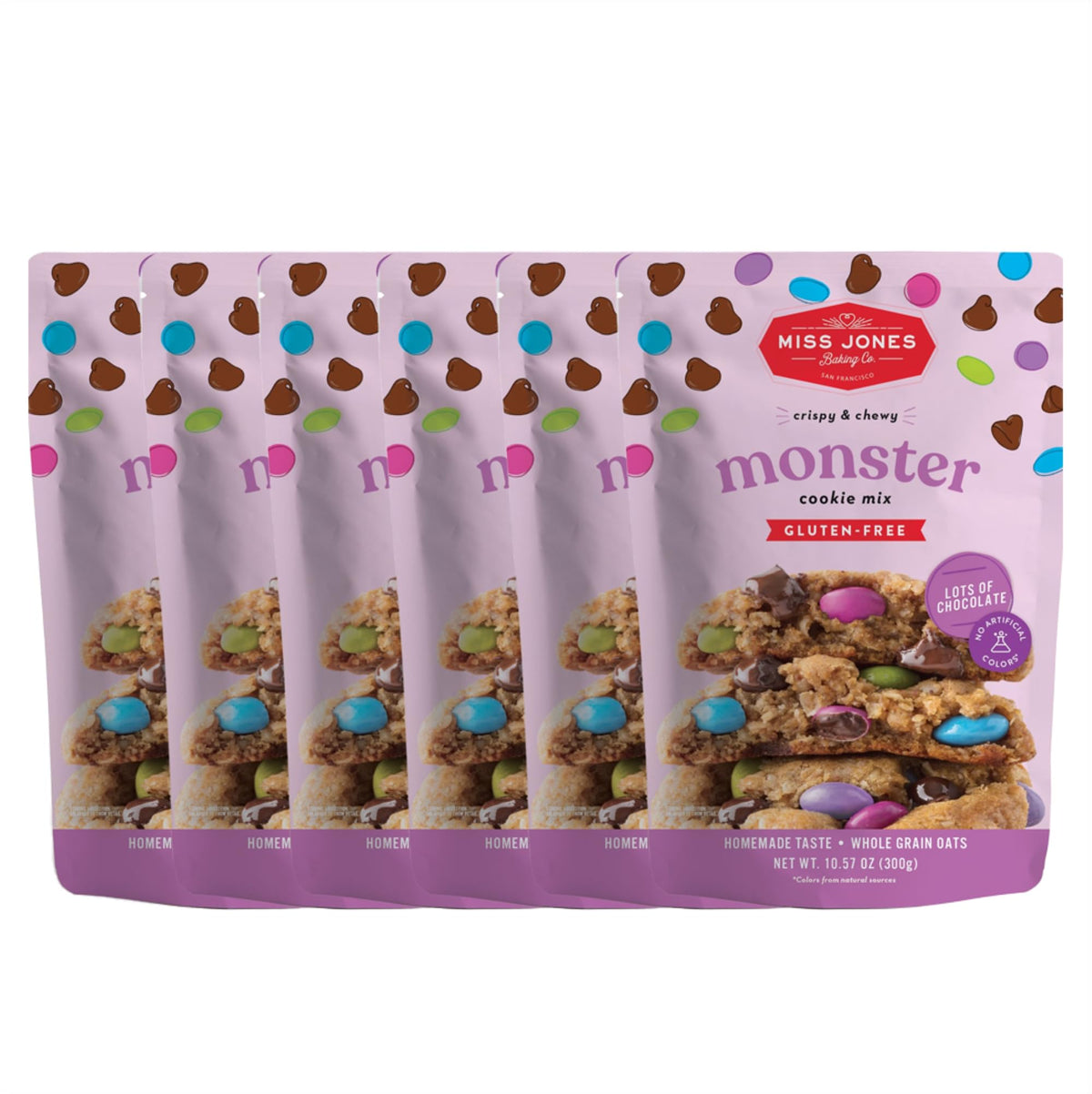Miss Jones Baking front packaging showing mix benefits and clear branding for easy selection