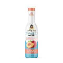 Miss Mary's front packaging showing peach syrup bottle and benefits
