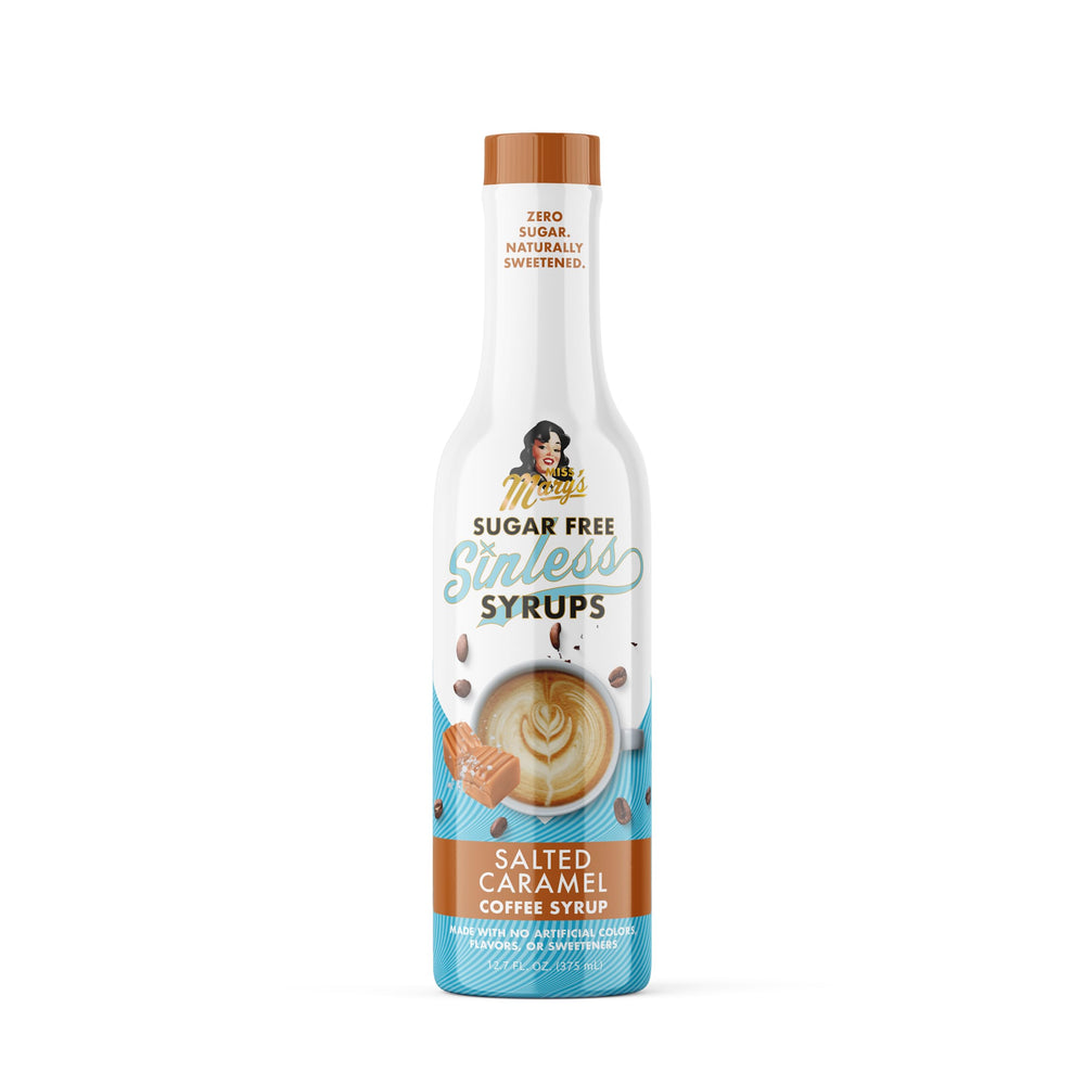 Miss Mary's salted caramel front bottle showing clean packaging and natural appeal