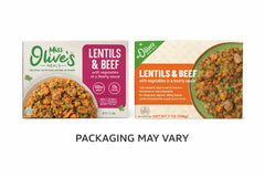 MISS OLIVE'S close-up of lentil and beef showing hearty texture and satisfying protein