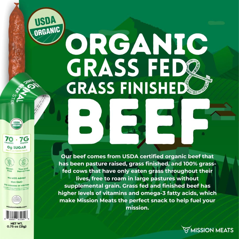 Mission Meats single wrapped stick unboxed highlighting portion control and convenience