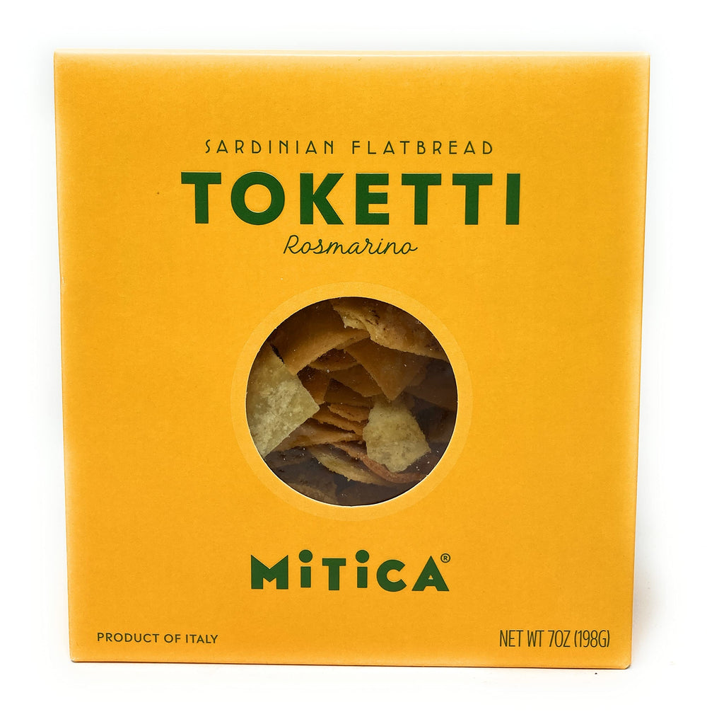 Mitica Toketti front packaging showing brand and rosemary flavor for easy identification and gifting