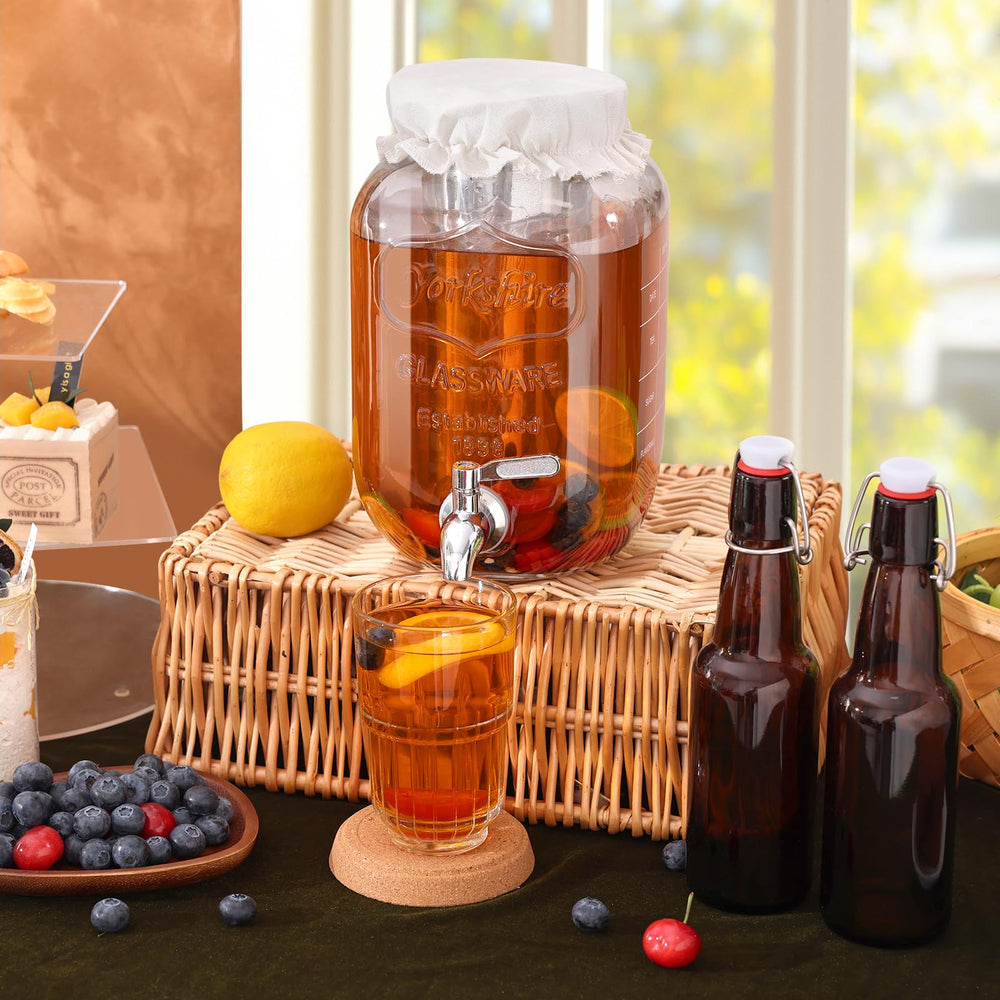 MIWUYI fermenter in use on kitchen counter during fermentation, illustrating tidy home brewing setup