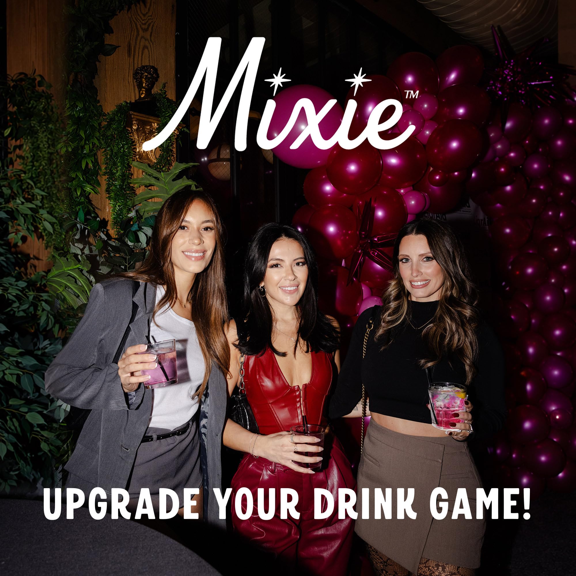 Mixie six flavors arranged on a table showing variety and party-ready options
