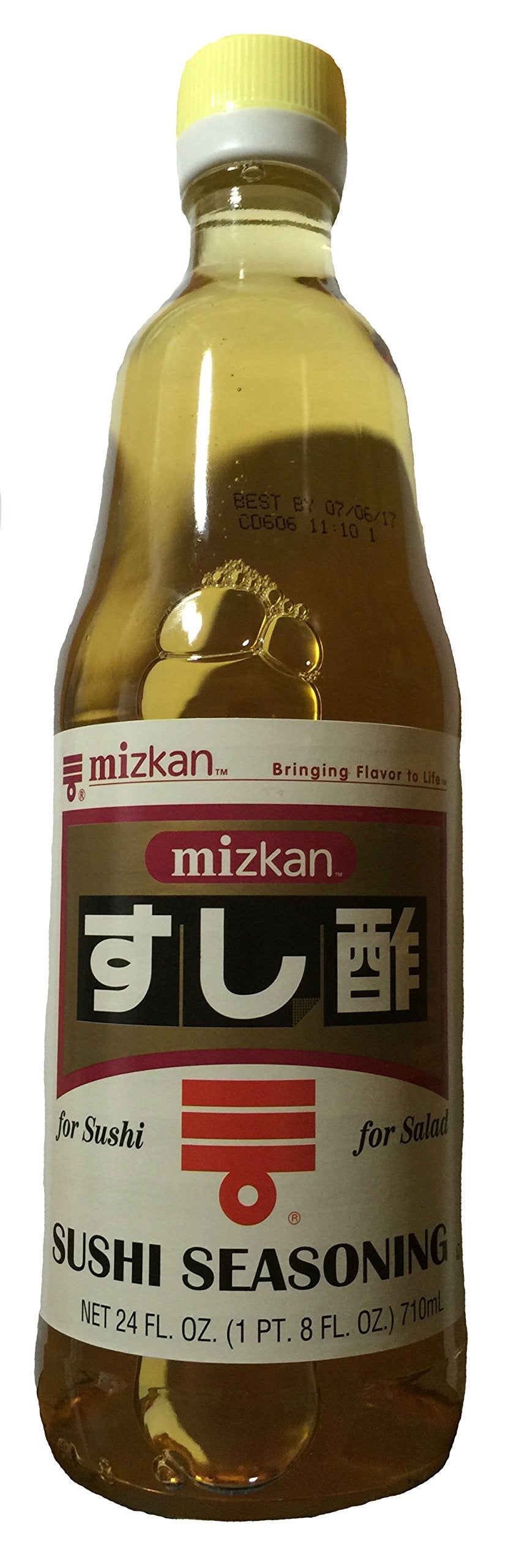 Mizkan bottle front label showing product and easy use benefit