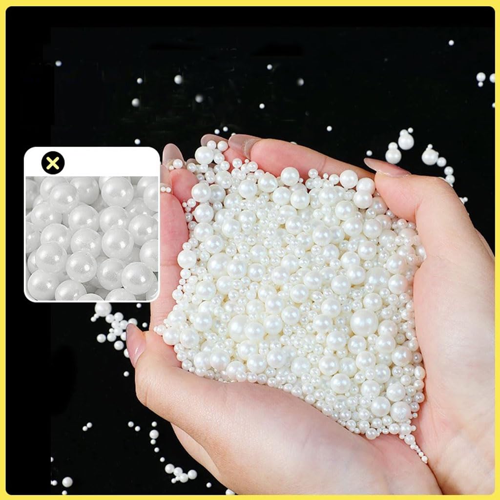 Mkostlich close-up cluster of white pearls highlighting glossy finish benefit