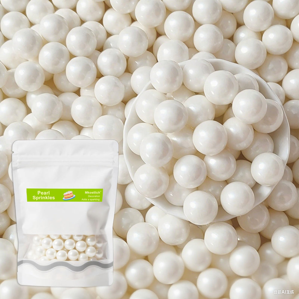 Mkostlich front packaging showing resealable bag and elegant white pearls, convenient storage benefit