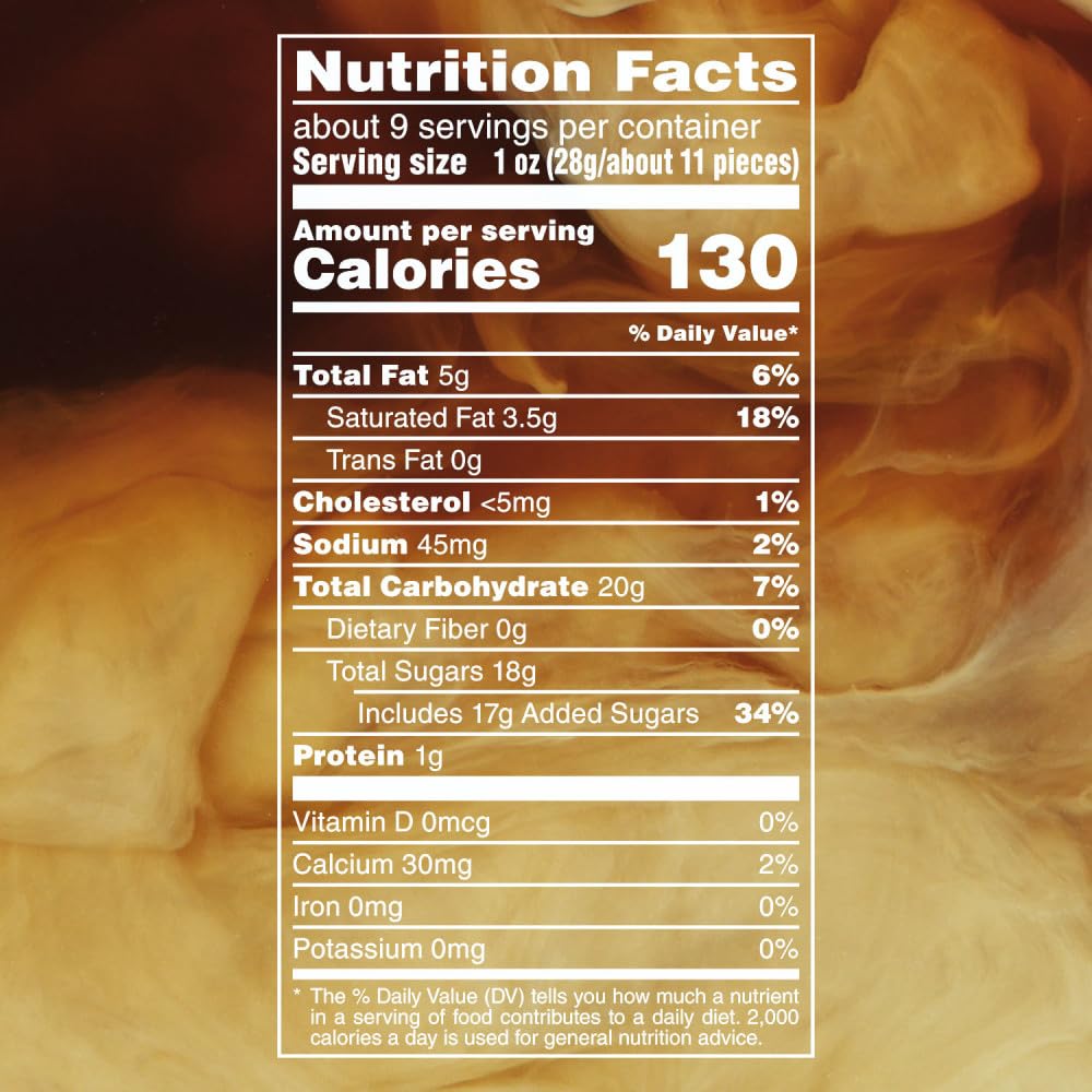 M&M'S label and nutrition panel showing ingredient transparency and product info