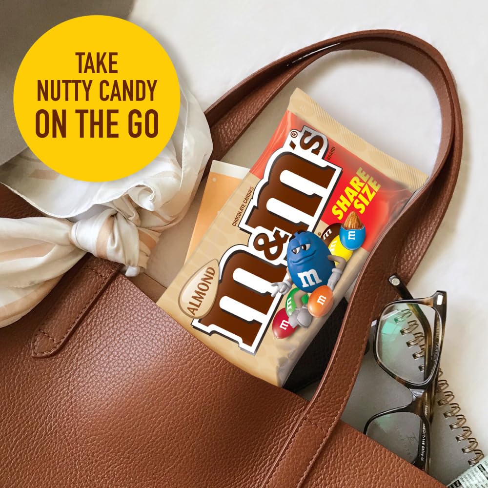 M&M's close-up almond cutaway showing crunchy center and chocolate for texture contrast