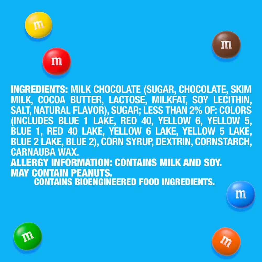 M&M's open bag revealing many candies, ideal for bulk baking supply