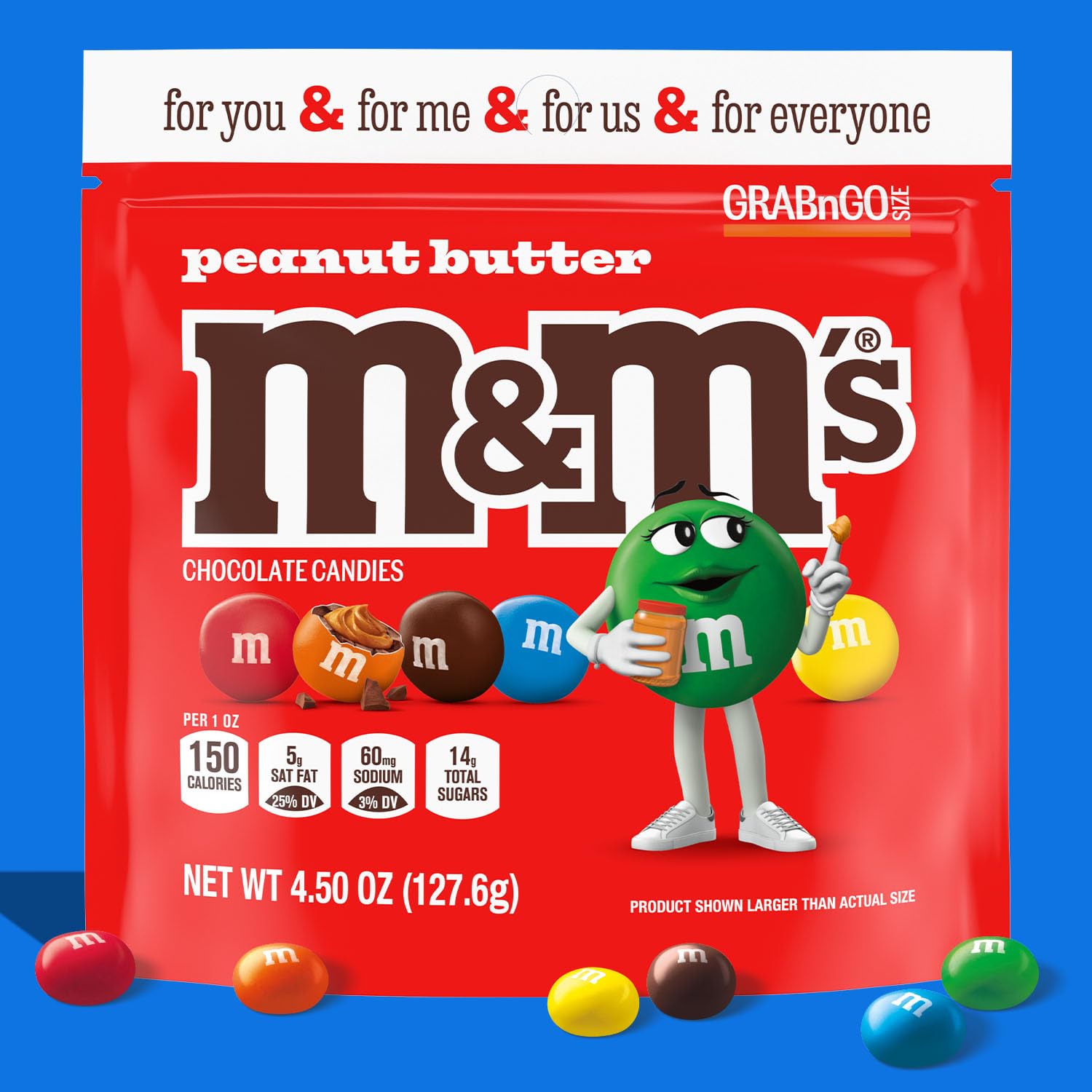 M&M'S sprinkled on ice cream adding color and dessert topping benefit