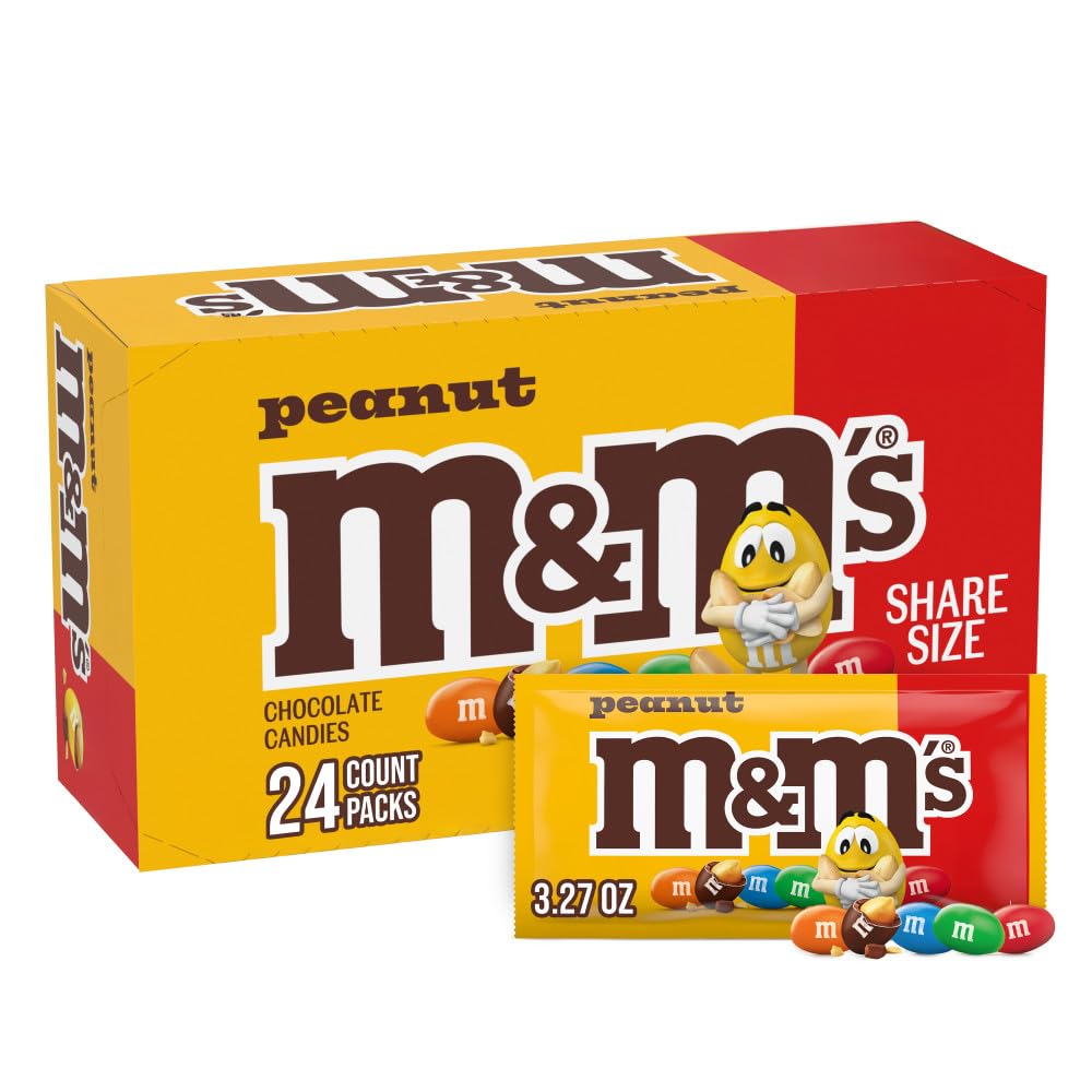 M&M'S front packaging showing 24 king-size peanut packs for easy stocking