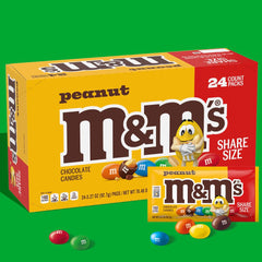 M&M'S open king-size share pack revealing peanut chocolate inside for on-the-go snacks