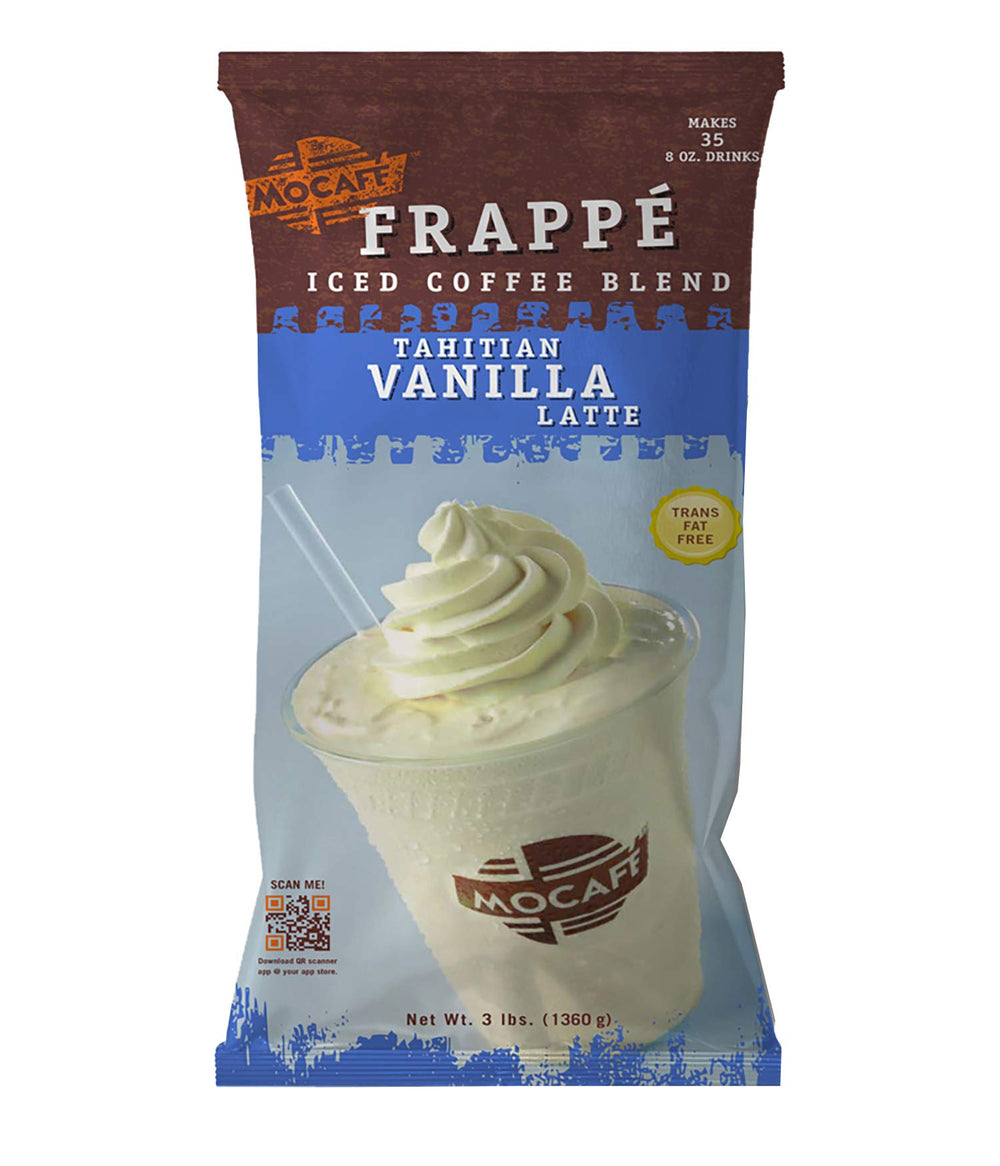 MOCAFÉ 3 lb bag front view showing brand and vanilla latte bulk packaging benefit