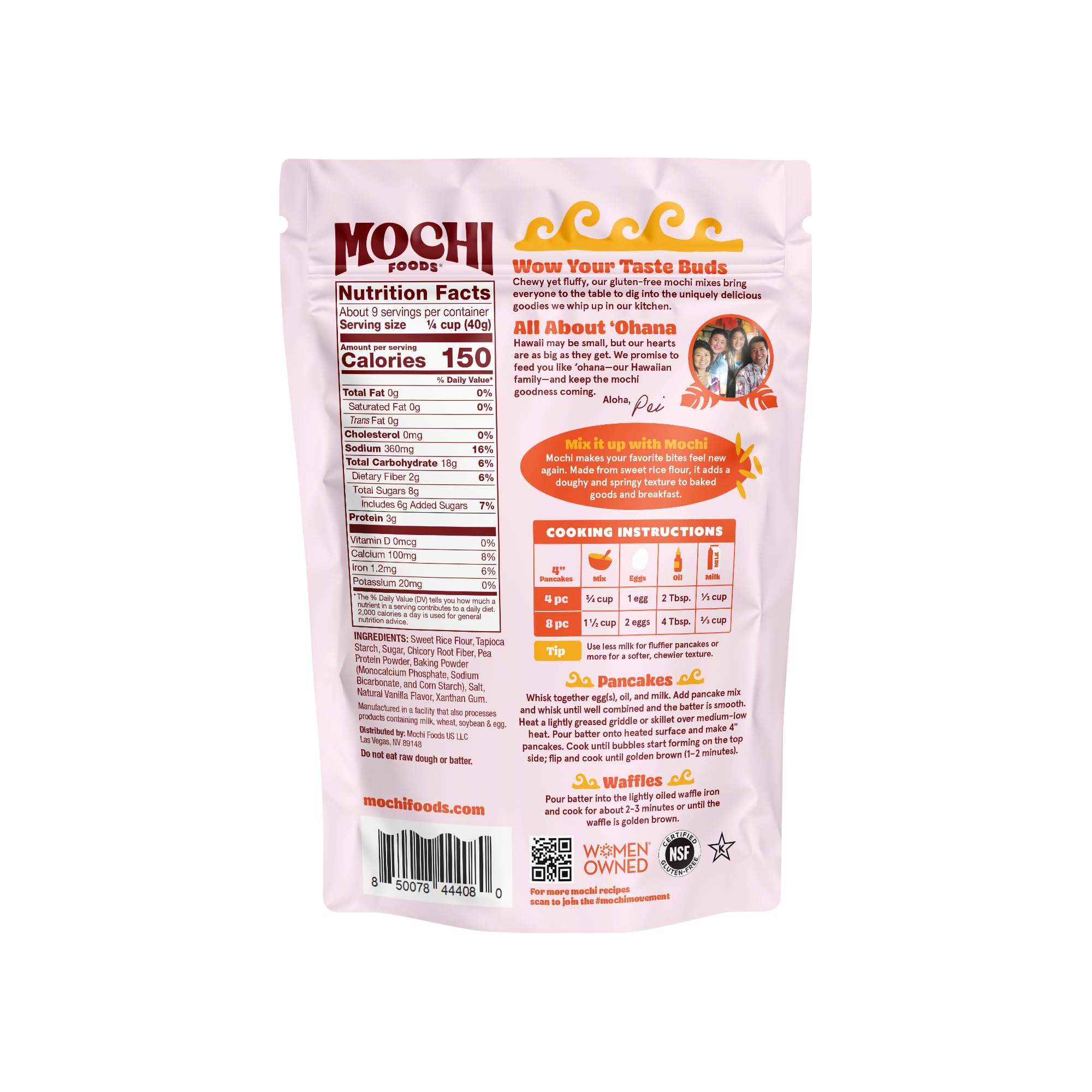 Mochi Foods batter pour close-up showing smooth texture and easy use