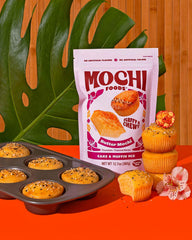 Mochi Foods muffins fresh from oven for easy portion serving