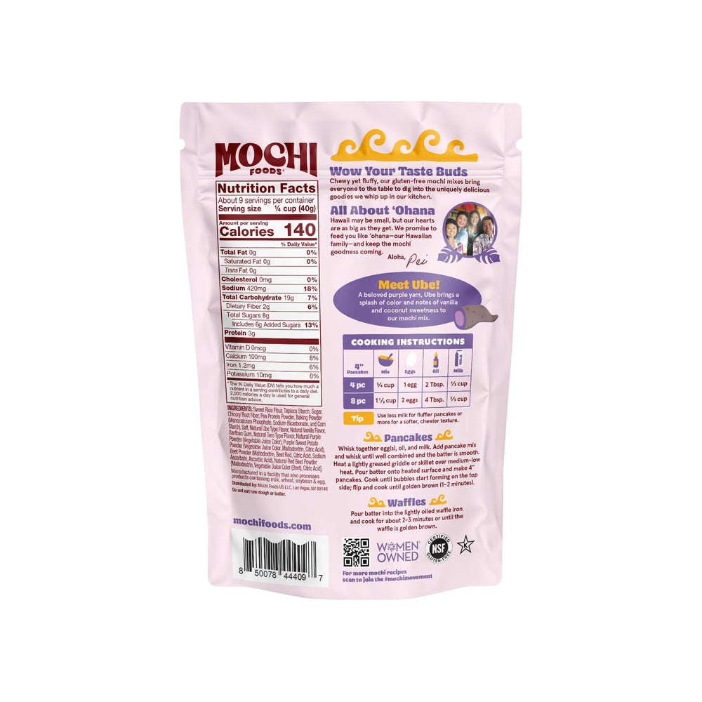 Mochi Foods batter close-up showing smooth purple texture for easy pouring