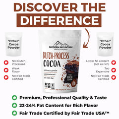 MODERN MOUNTAIN cocoa dusted brownie slice, benefit: demonstrates fudgy, rich results