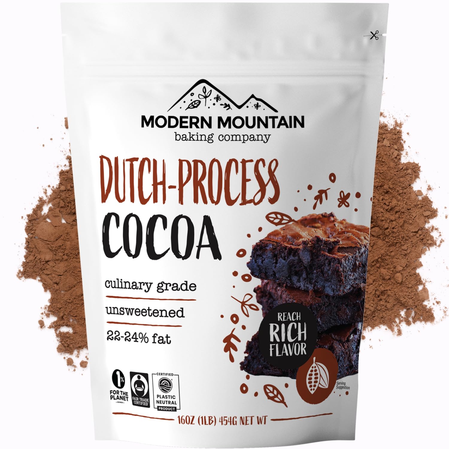 MODERN MOUNTAIN front packaging showing 1 lb pouch and clear brand benefit