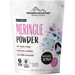MODERN MOUNTAIN front packaging view showing 14oz pouch and branding benefits
